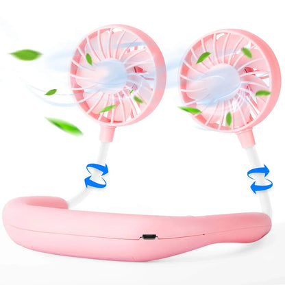 ネックファン ハンズフリー 首かけ扇風機 USB充電式 アウトドアスポーツ用